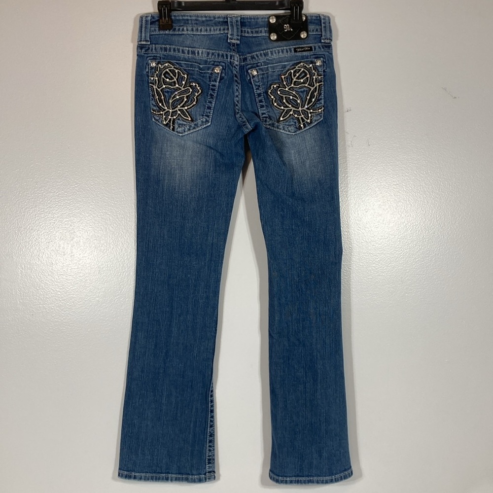 Miss Me Womens Blue Jeans JP6080BV Size 29 Boot Cut Inseam 32 Embellished